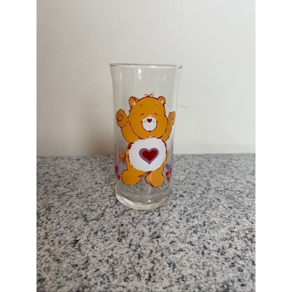 Vintage 1983 Tenderheart Bear Care Bears Collector's Series Glass 6" Pizza Hut